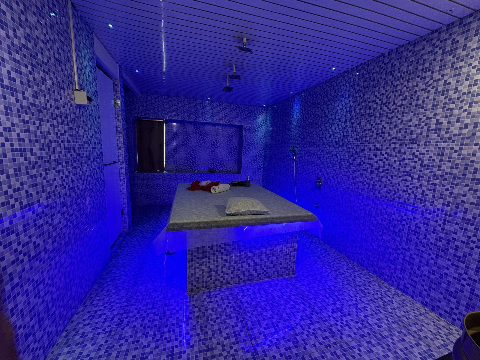Mosaic Hammam suite prepared for a ritual
